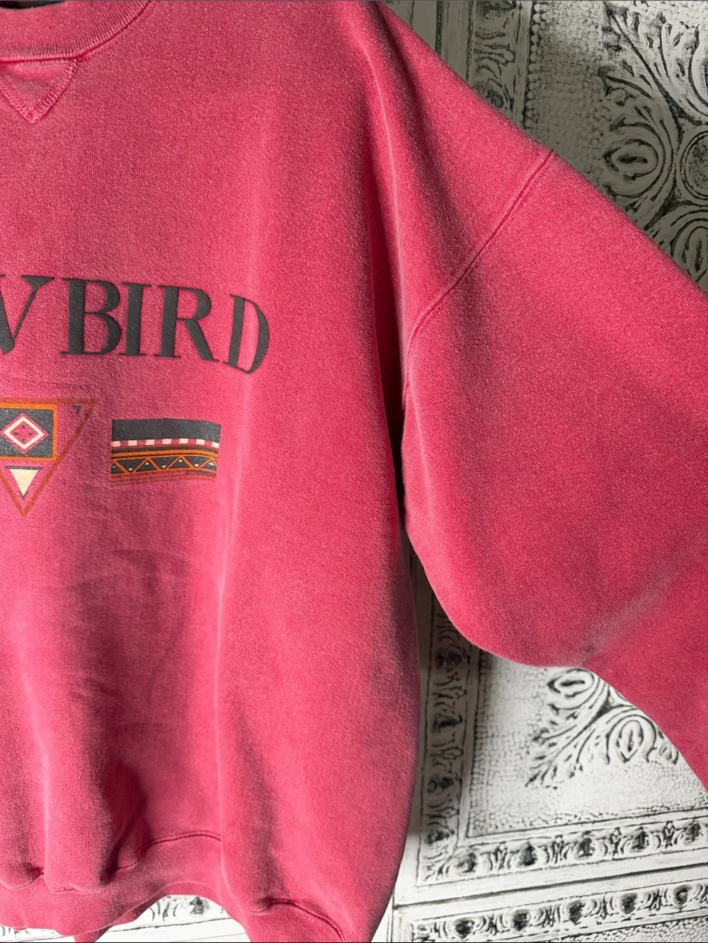 Vtg Snowbird Oversized Aztec Crewneck